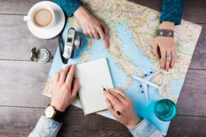 a picture of hands on a map
